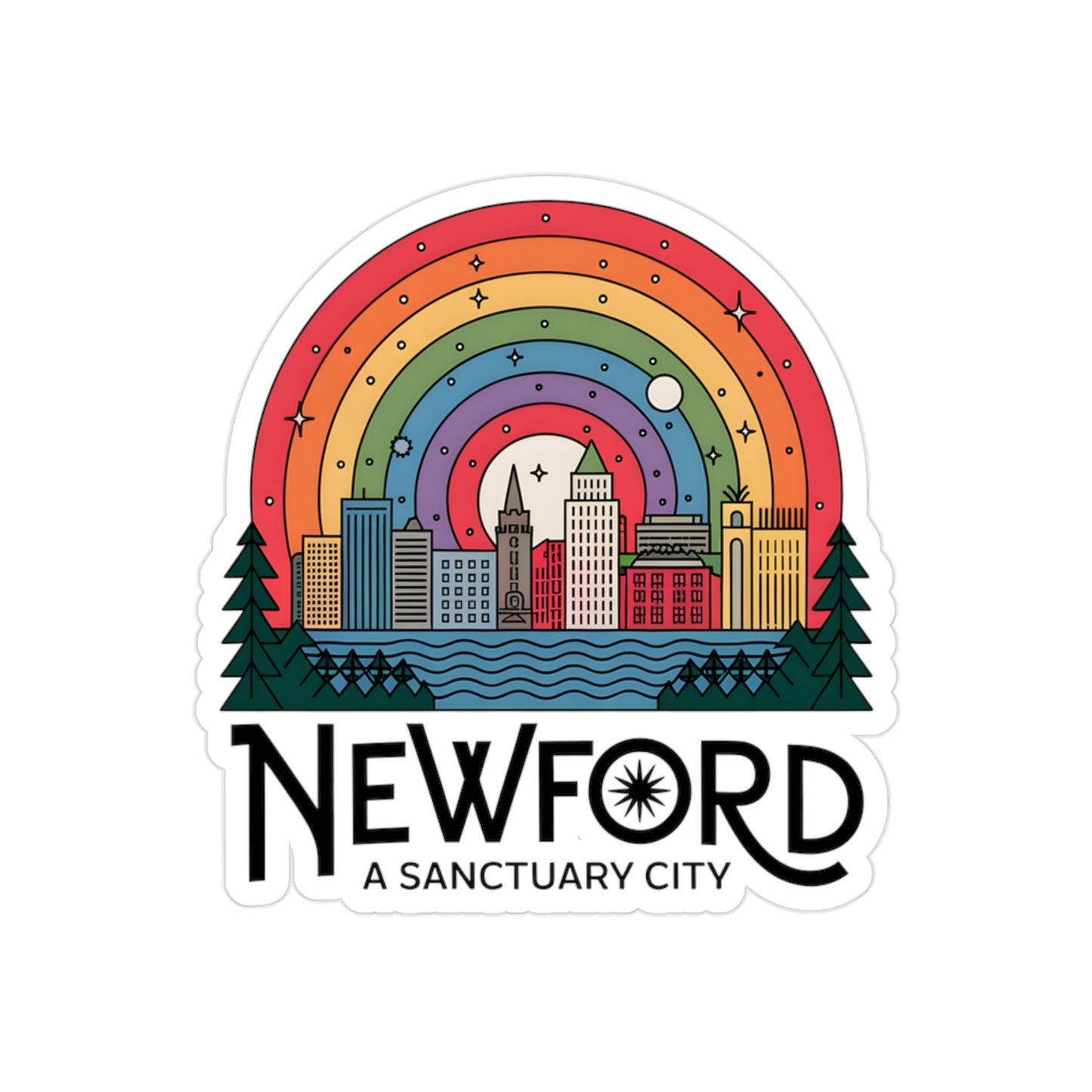 Newford Sanctuary City Outdoor Stickers