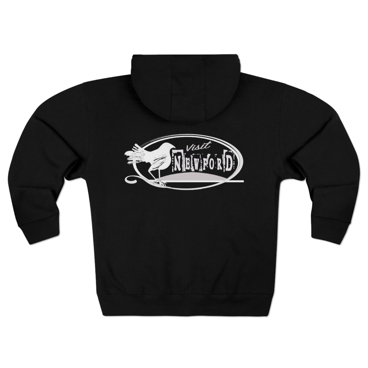 Newford Crow logo 2-side print Zip Hoodie