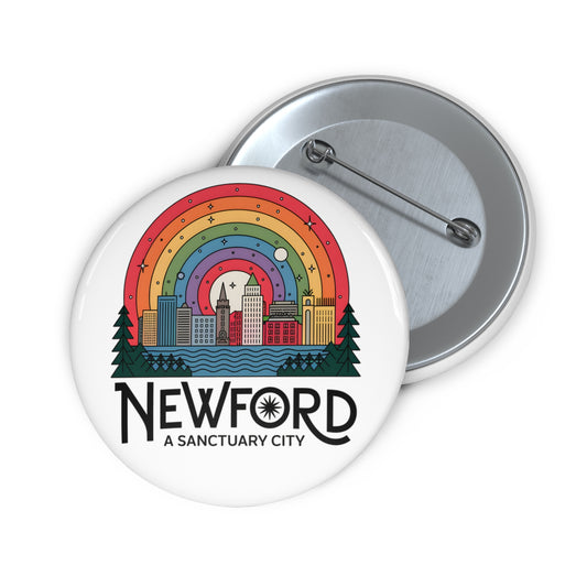 Newford Sanctuary City White 2.25" Pin Buttons
