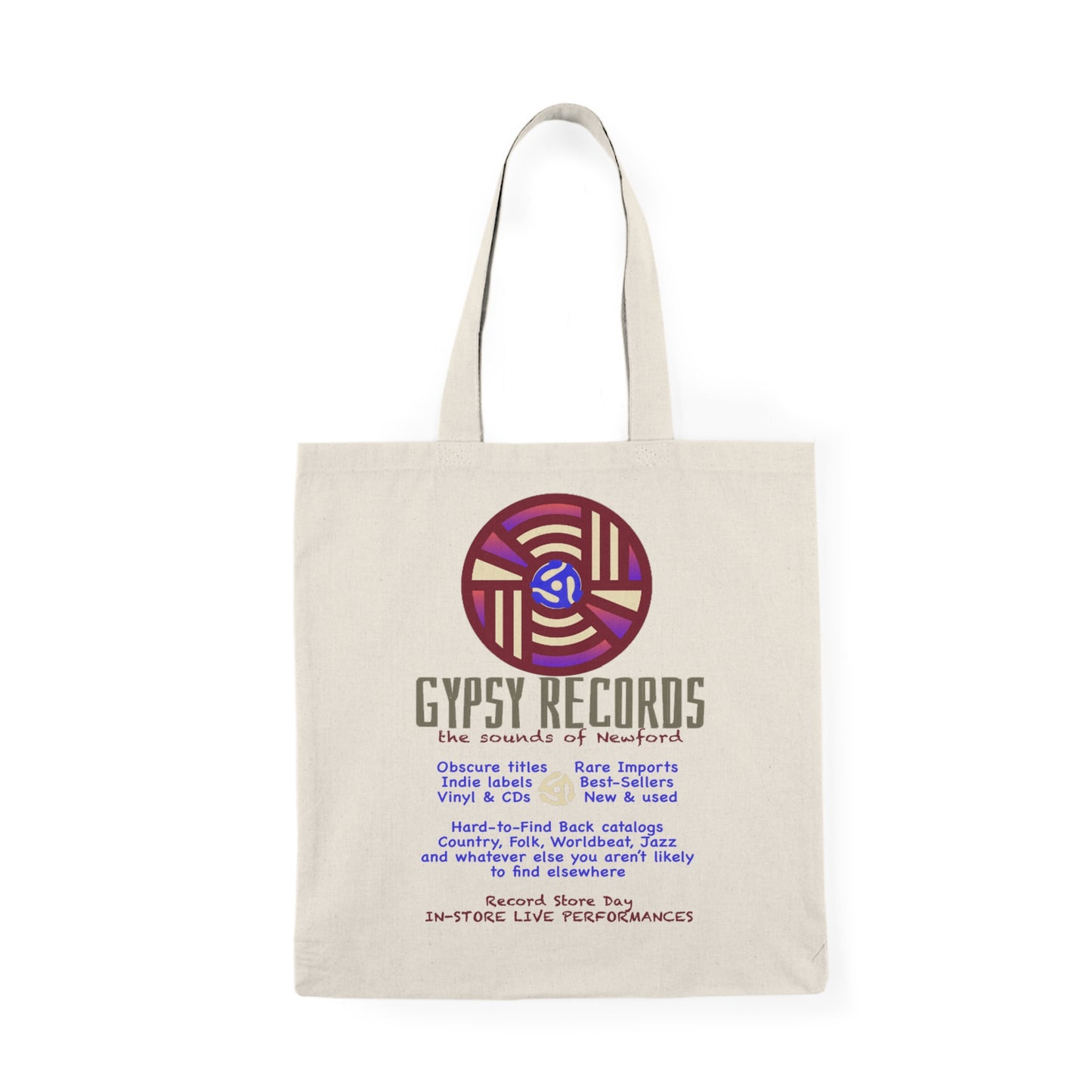 Gypsy Records Natural Tote Bag