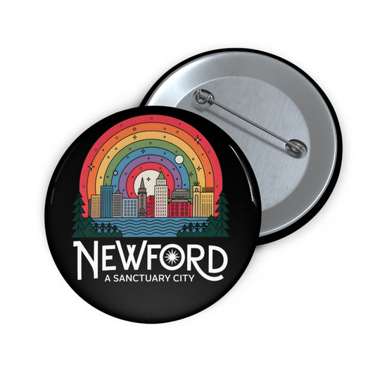 Newford Sanctuary City Black 2.25" Pin Buttons
