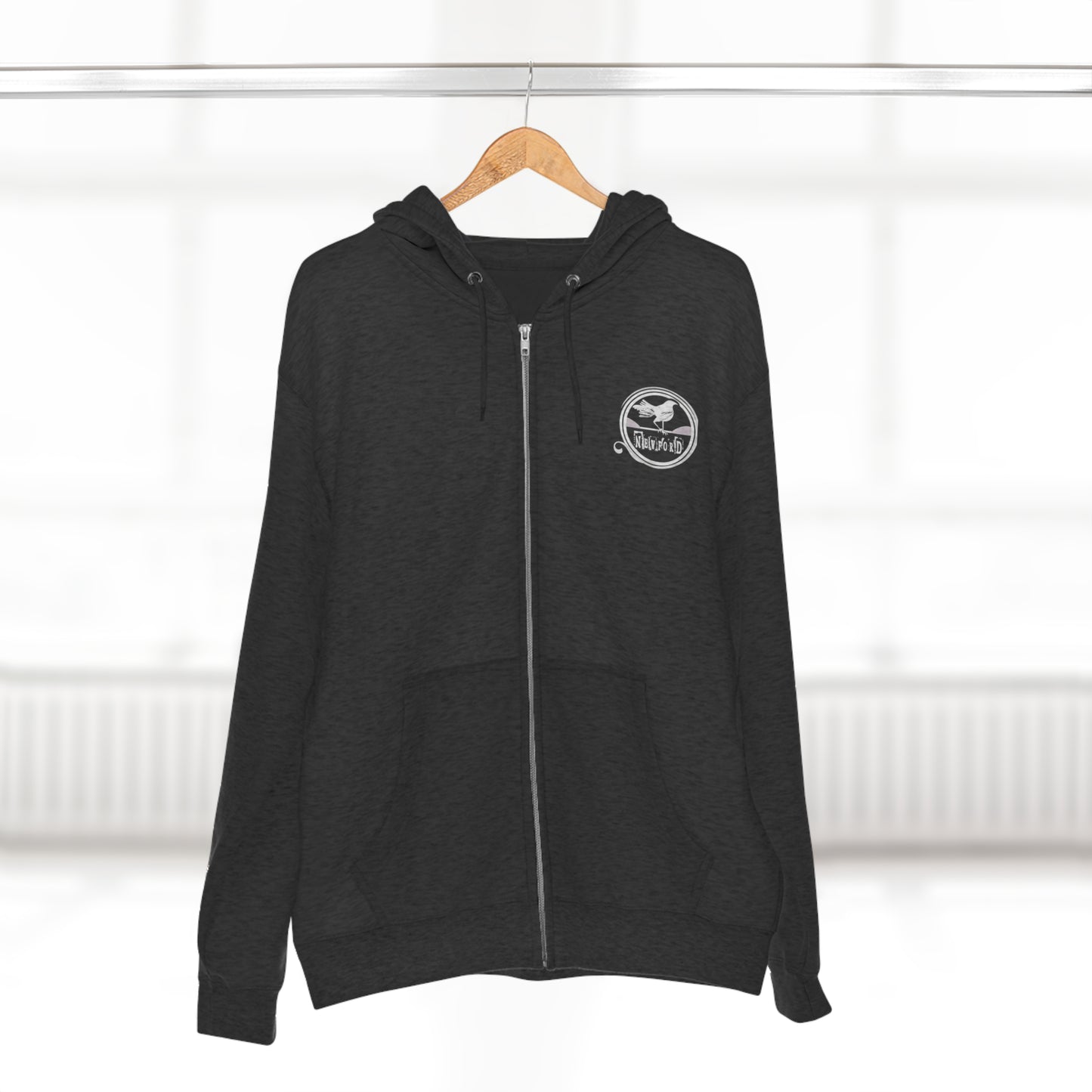 Newford Crow logo 2-side print Zip Hoodie