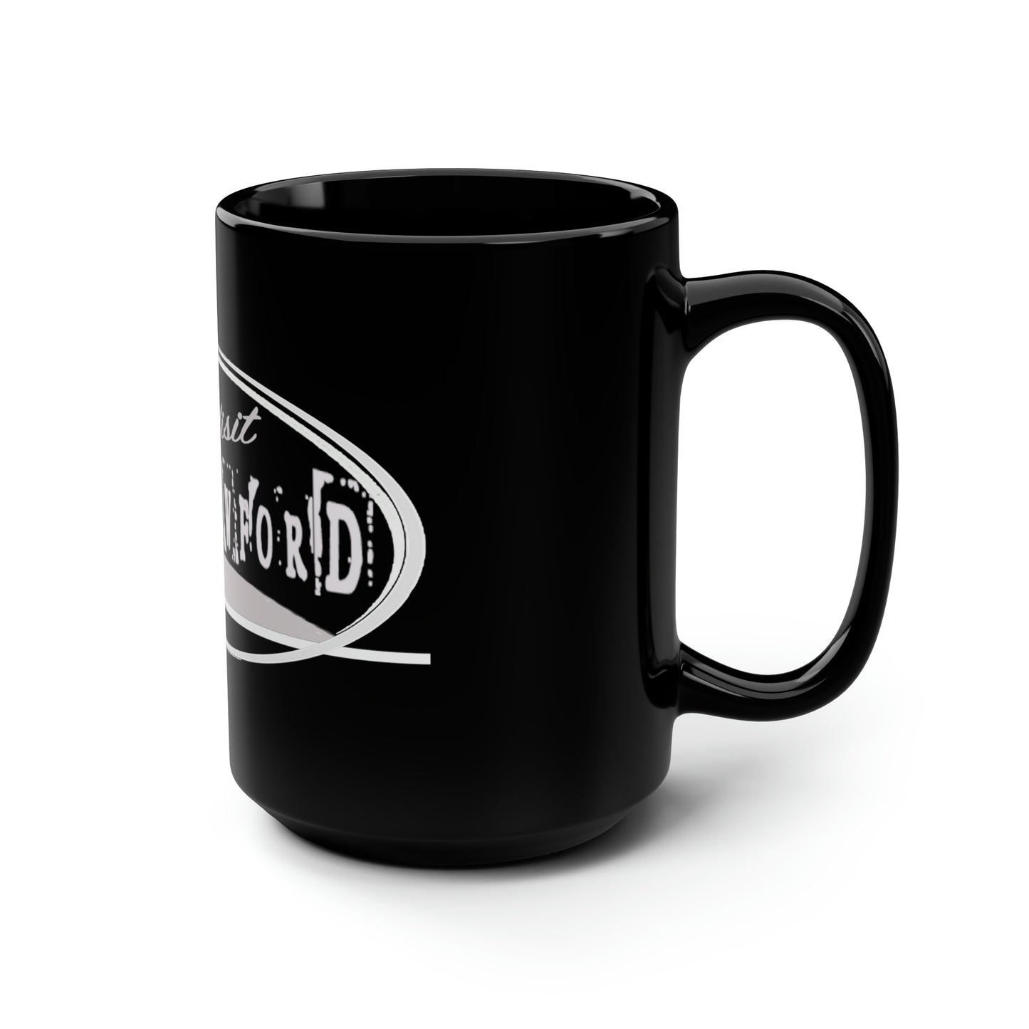 Visit Newford White Crow Black Mug