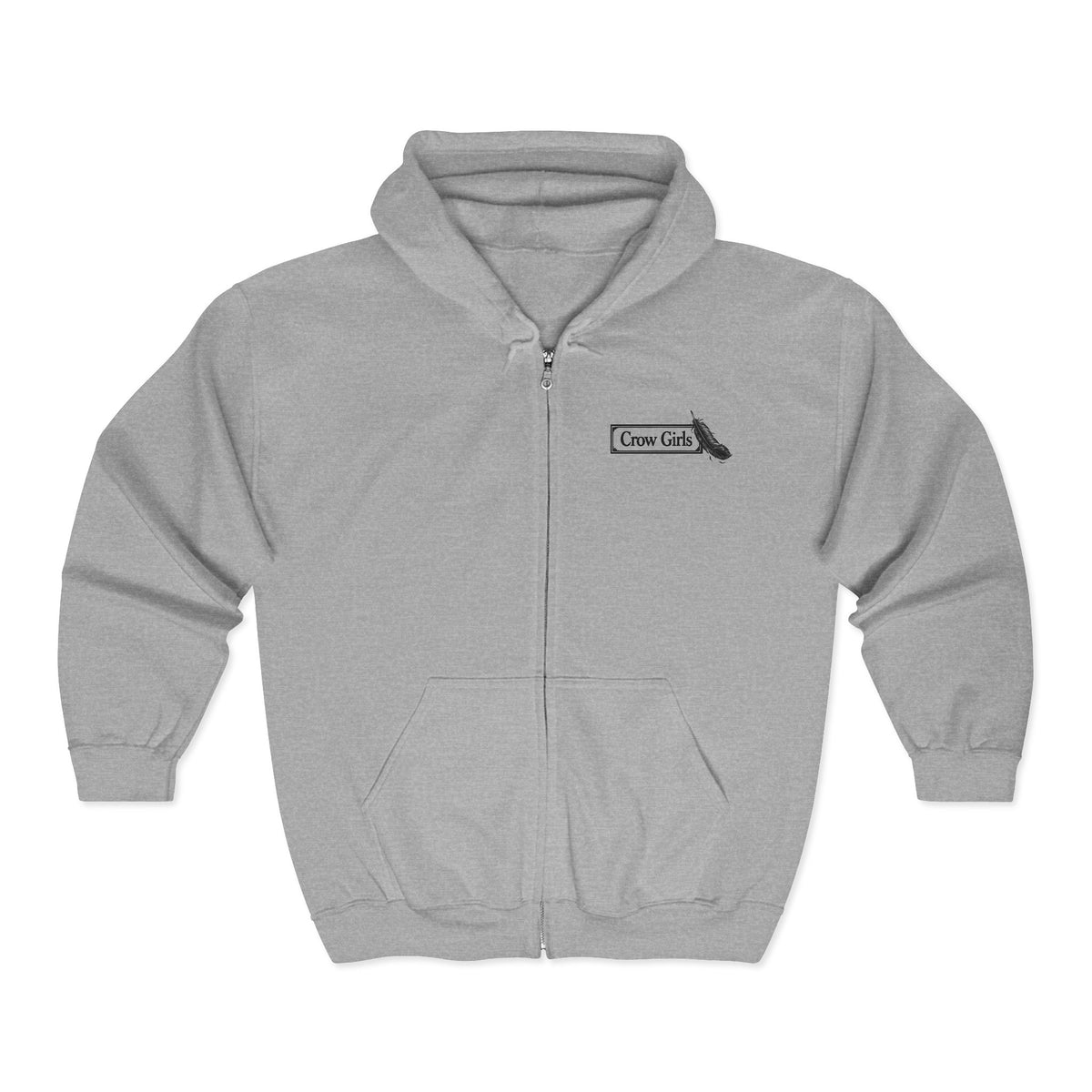 Crow Girls "Just be a Bad Bad Girl" Gray Full Zip Hooded Sweatshirt