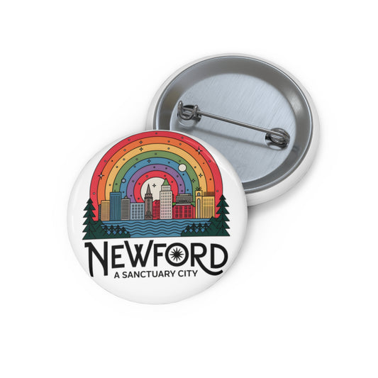 Newford Sanctuary City White 1.25" Pin Buttons