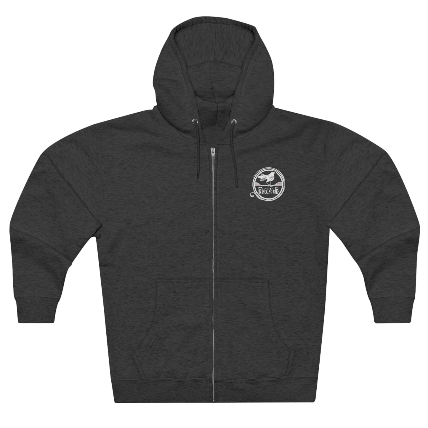 Newford Crow logo 2-side print Zip Hoodie