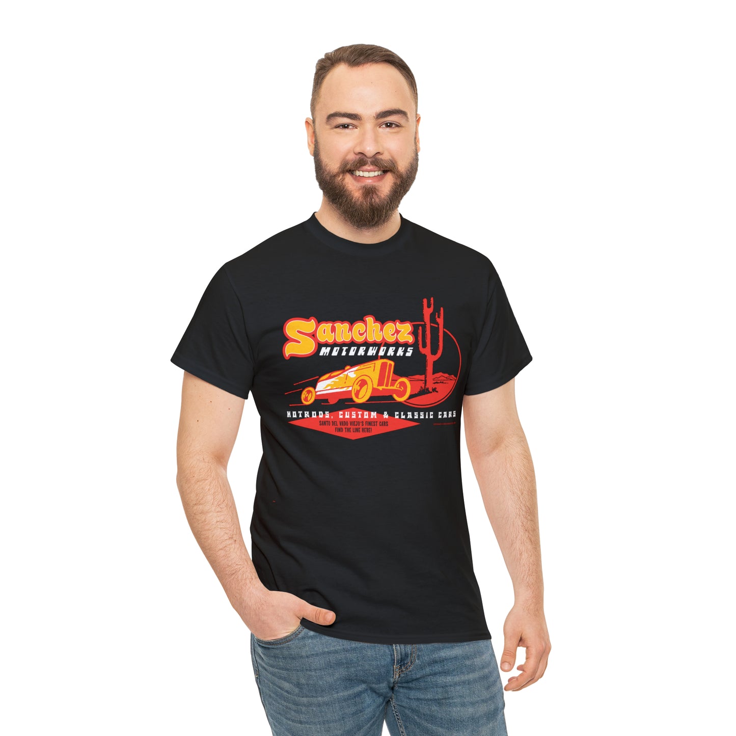 Classic Sanchez Motor Works  2-sided  Heavy Cotton Tee