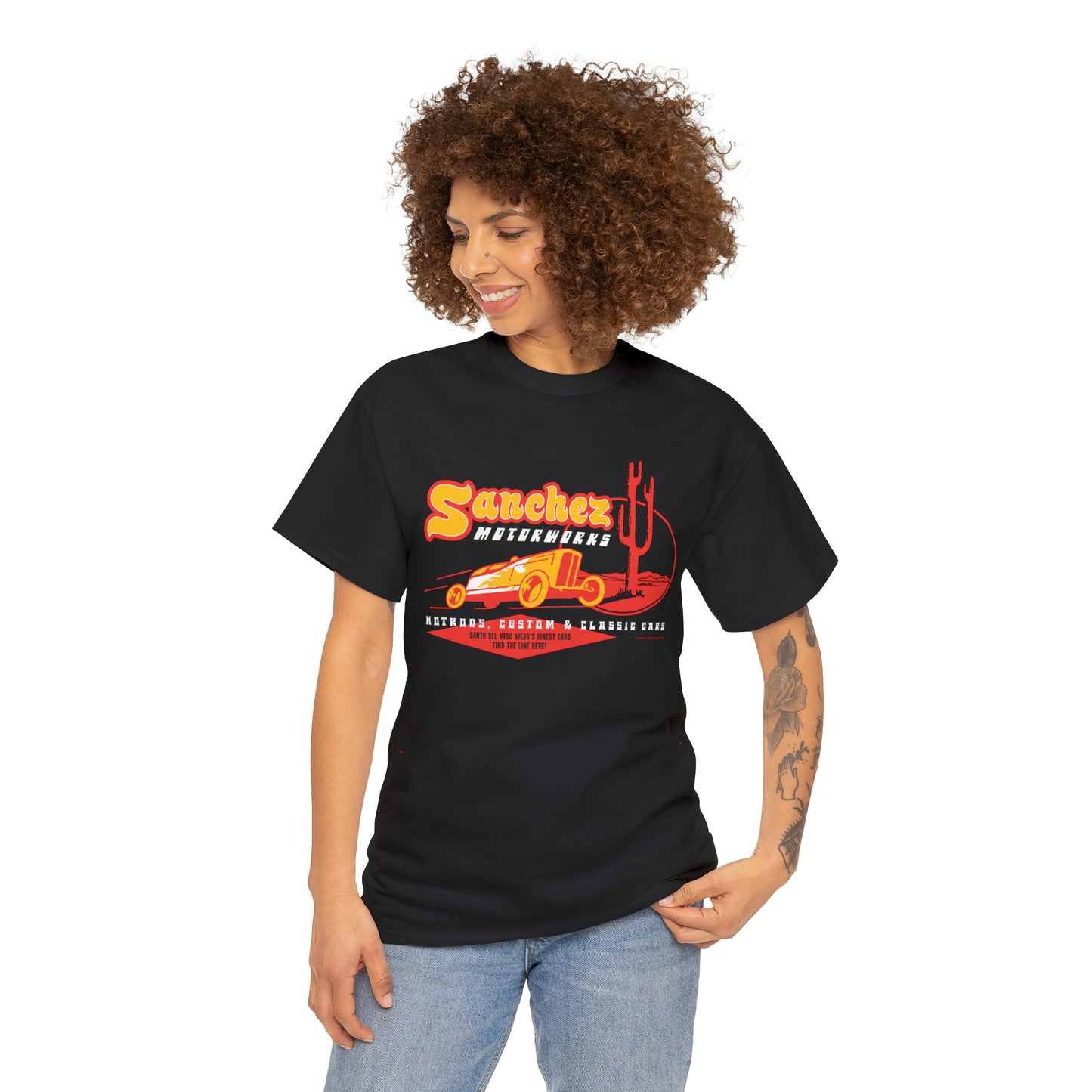 Classic Sanchez Motor Works  2-sided  Heavy Cotton Tee