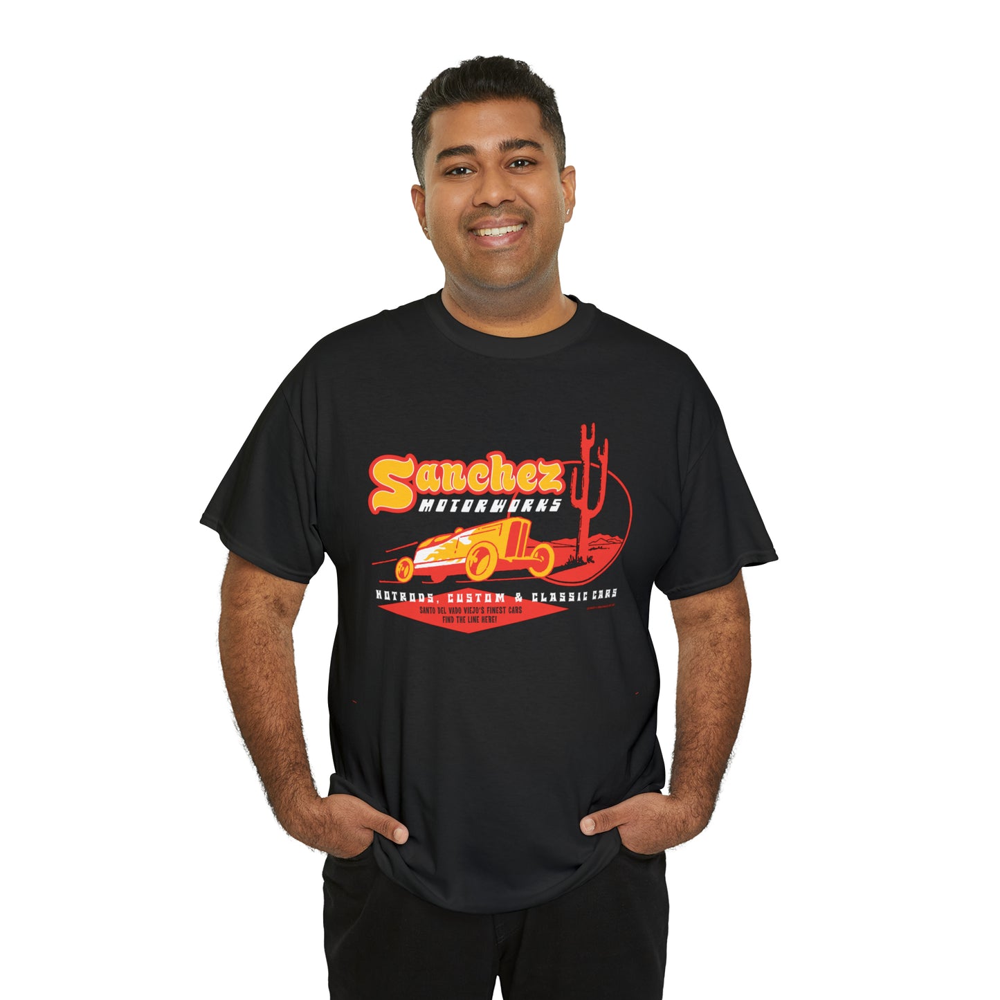 Classic Sanchez Motor Works  2-sided  Heavy Cotton Tee