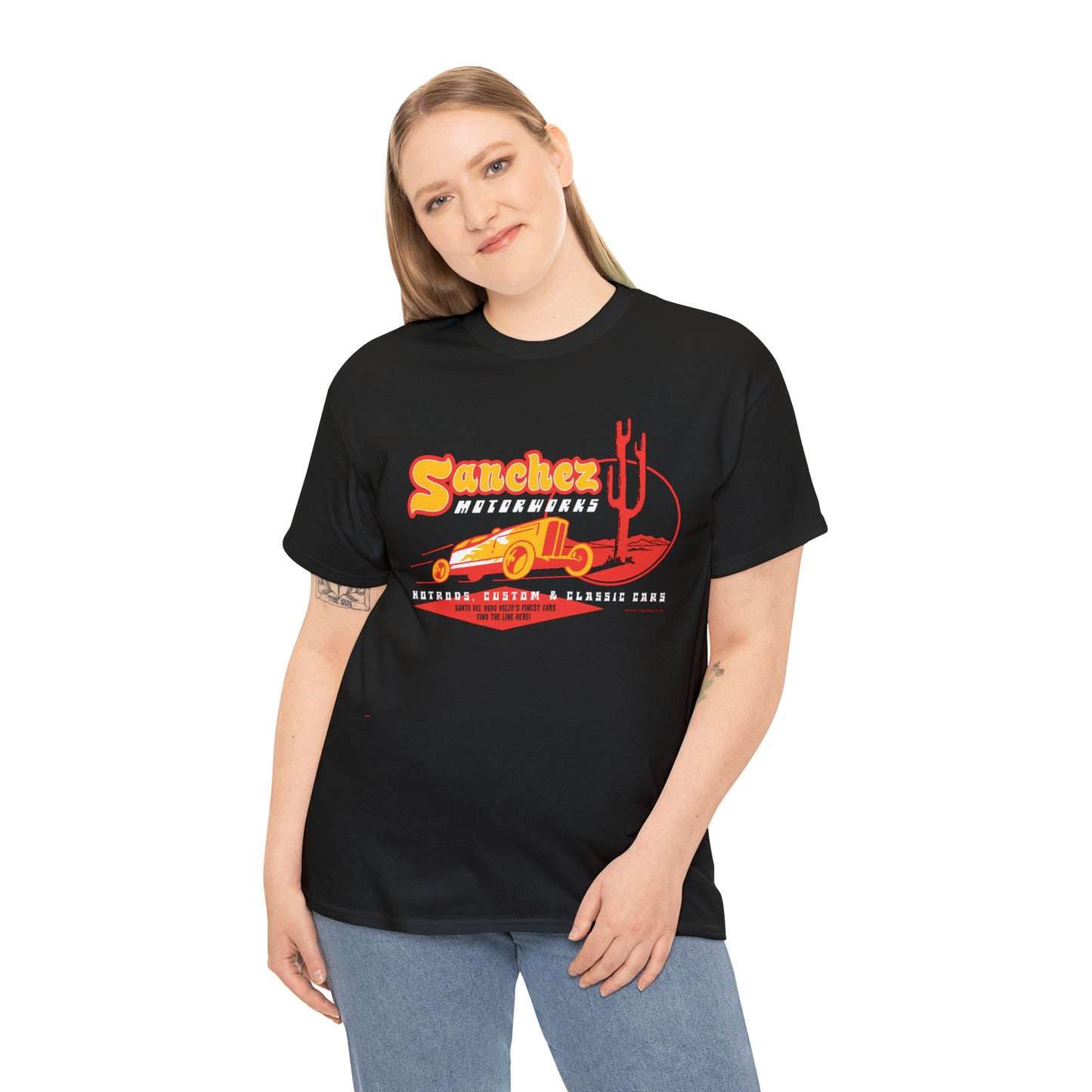 Classic Sanchez Motor Works  2-sided  Heavy Cotton Tee