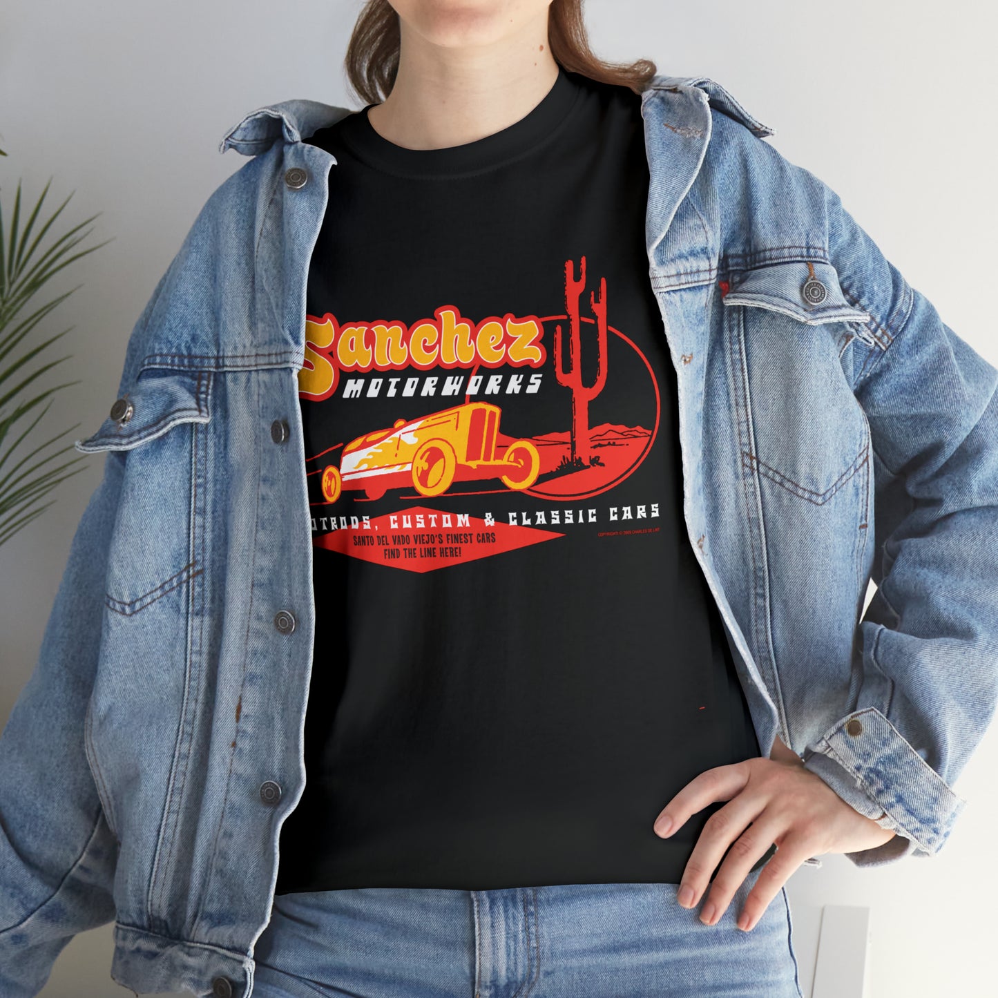 Classic Sanchez Motor Works  2-sided  Heavy Cotton Tee