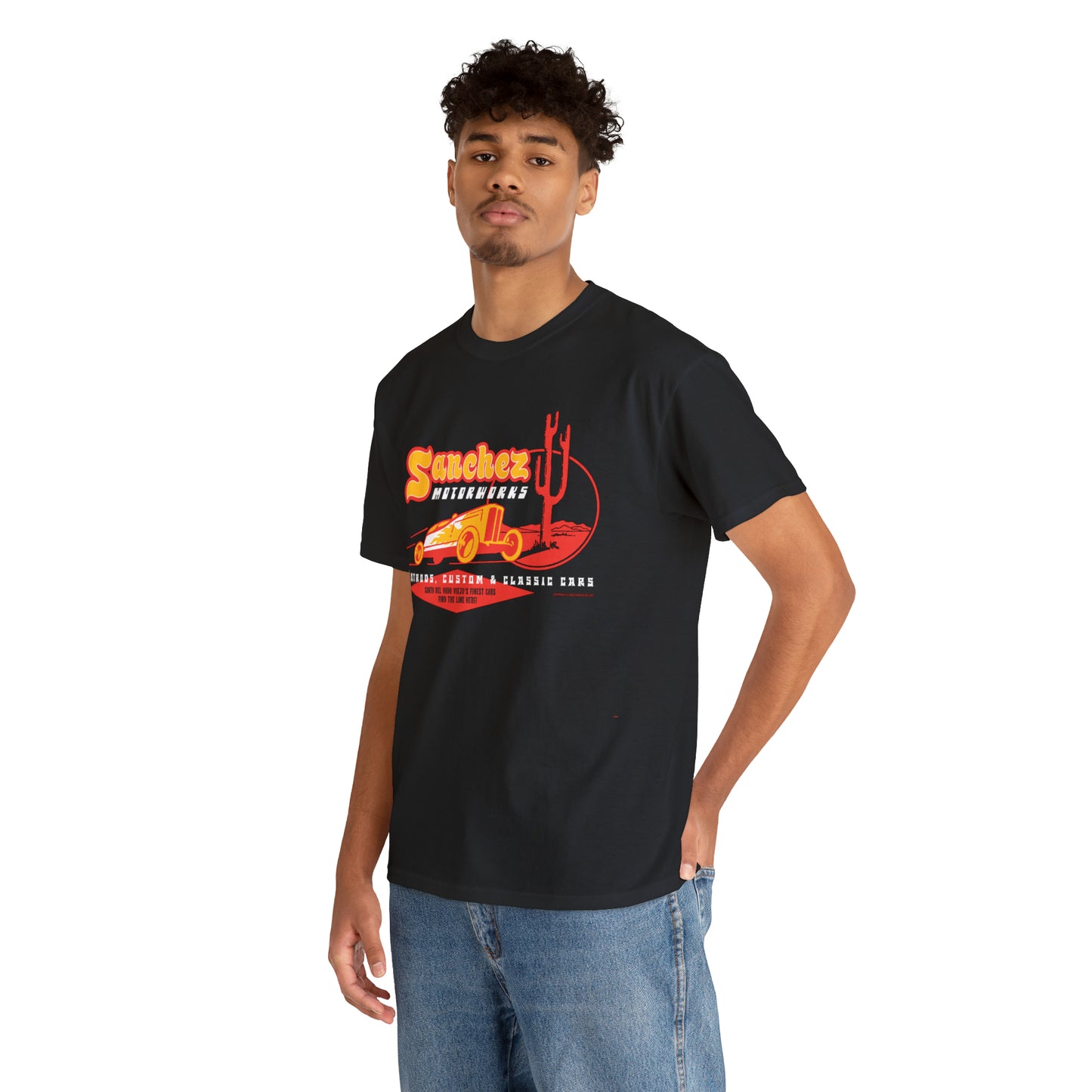 Classic Sanchez Motor Works  2-sided  Heavy Cotton Tee