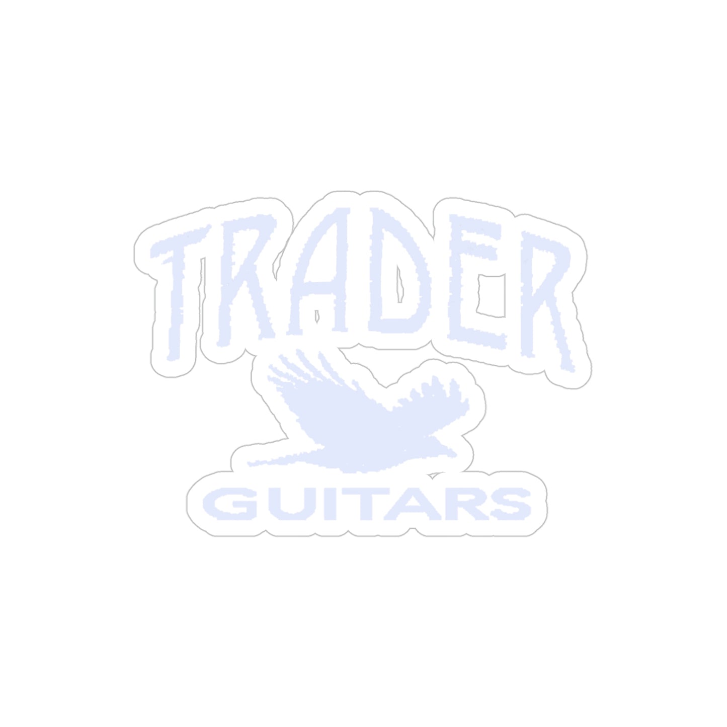 Trader Guitars White Logo Transparent Outdoor Stickers