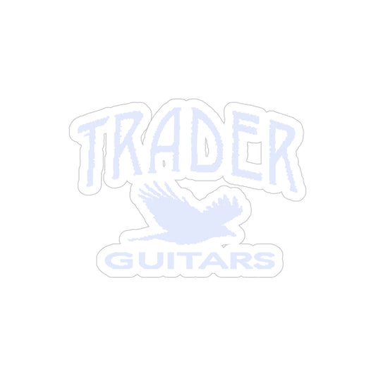 Trader Guitars White Logo Transparent Outdoor Stickers