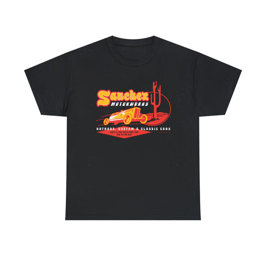 Classic Sanchez Motor Works  2-sided  Heavy Cotton Tee