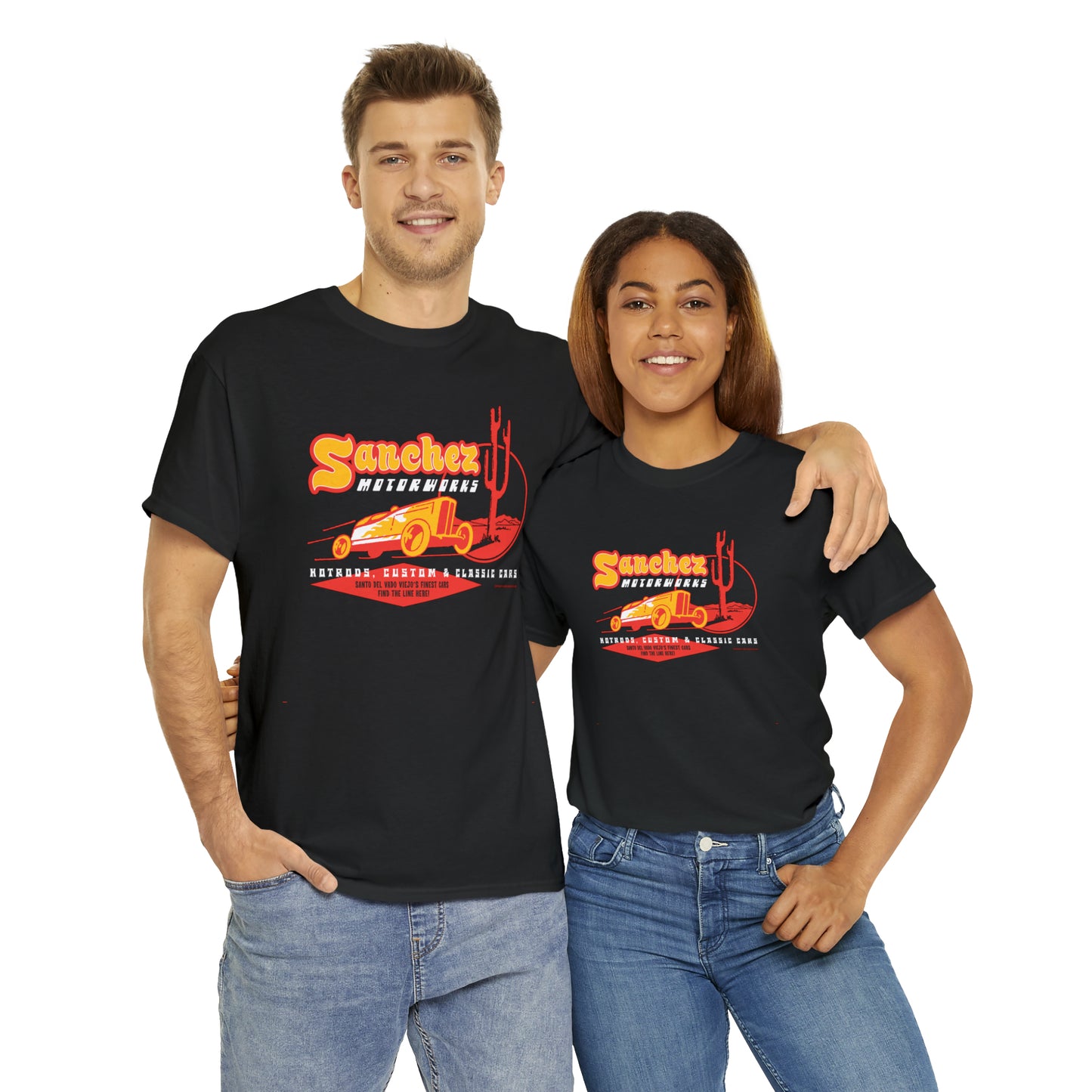 Classic Sanchez Motor Works  2-sided  Heavy Cotton Tee