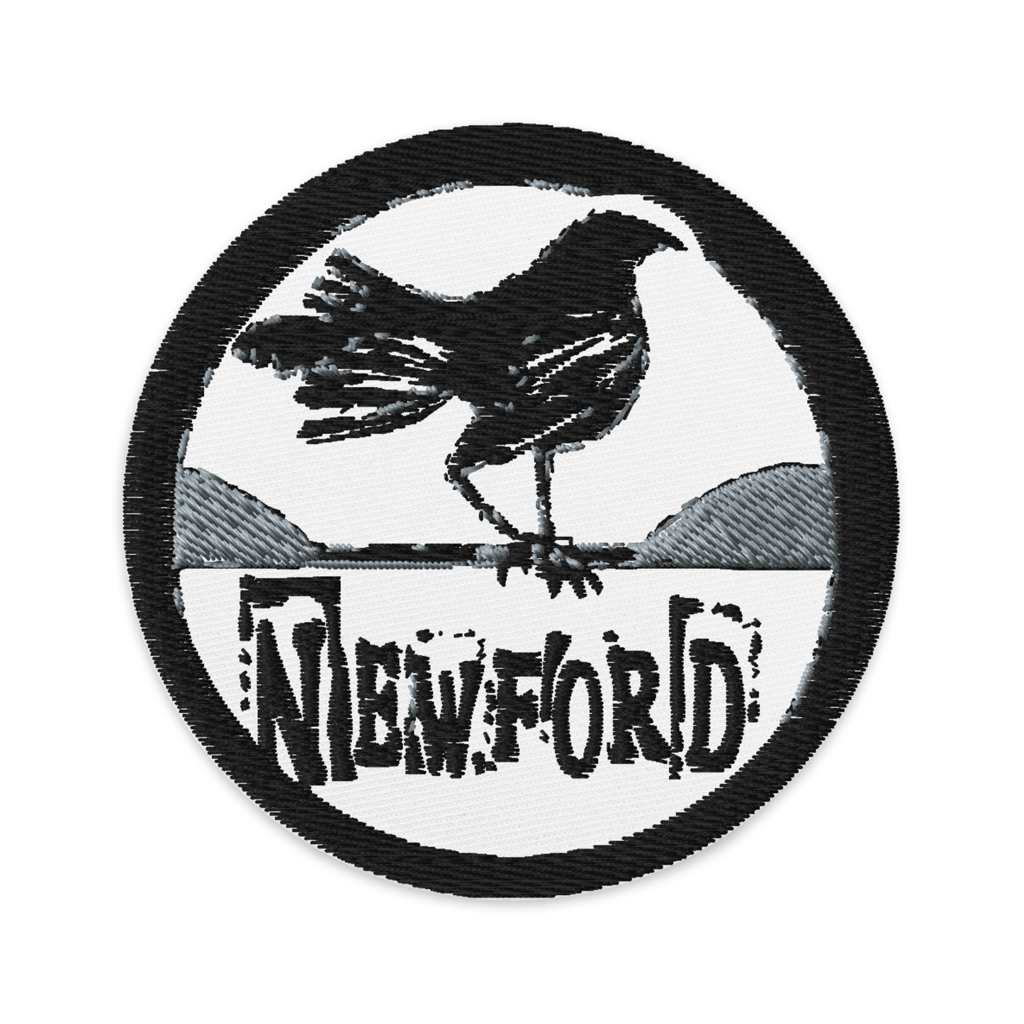 Black Newford Crow Embroidered Patches