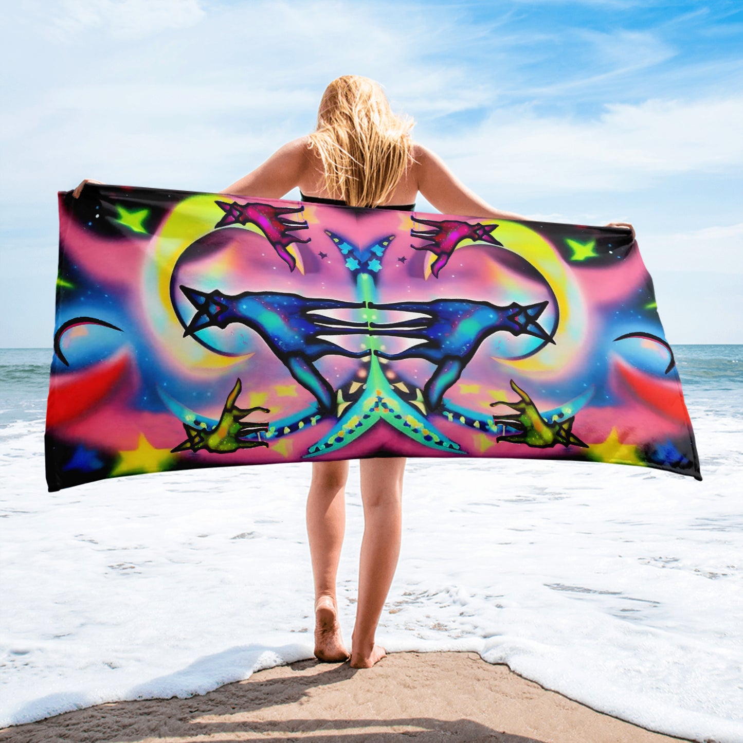 Magical Los Cadejos from Forests of the Heart Beach Towel